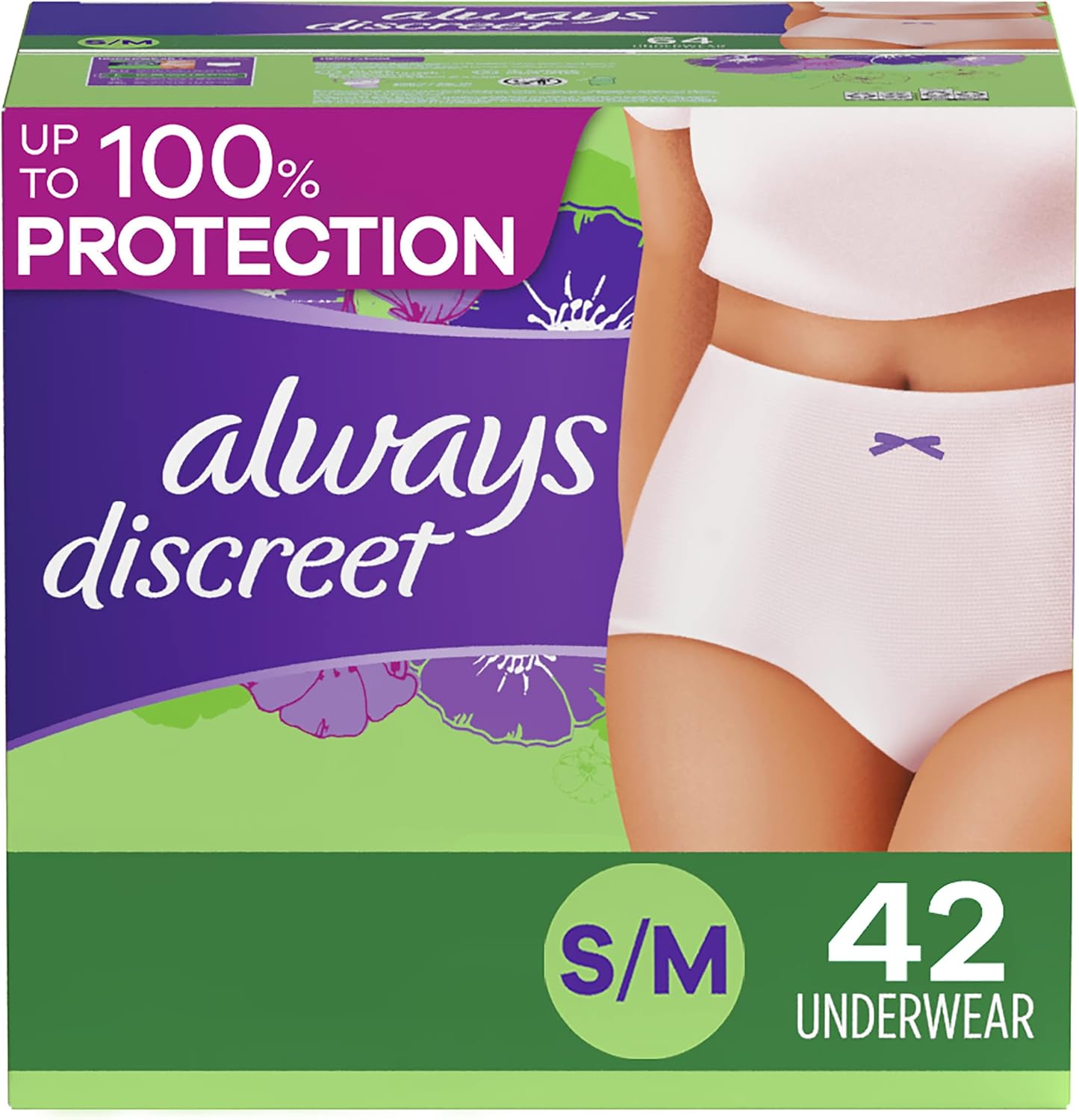 Always Discreet, Incontinence & Postpartum Underwear For Women, Classic Cut, Size Extra-Large, Maximum Absorbency, Disposable, 26 Count : Health & Household