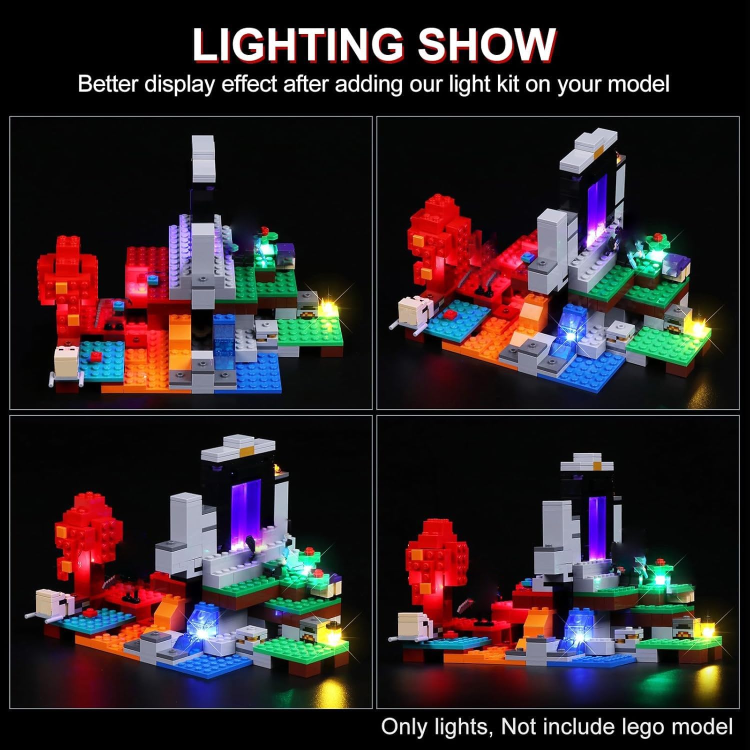 Classic White Tile Studs on Edge Bulk?Tile 4x4 with Studs on Edge 200 Piece, Compatible with Lego Parts and Pieces Tile 4x4 with Studs on Edge White (Color: White)