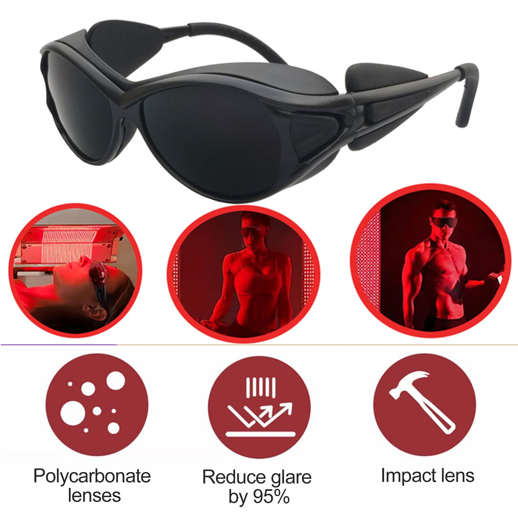 Laser Safety Glasses, Red Mitochondria Safety Glasses, IPL 200-2000nm UV Safety Glasses - Image 3