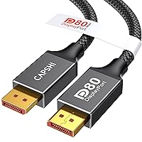 Vista 8 de Capshi Cable DisplayPort 2.1 DP80 (certificado VESA), cable DP 2.1a de 80 Gbps (8K @240Hz, 4K @540Hz 360Hz 240Hz), cable de puerto de pantalla
