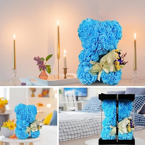 Miniatura 2 de Regalos para el día de San Valentín para ella, oso de rosas, regalo romántico de cumpleaños para novia, esposa, oso de peluche de rosas para mujer,