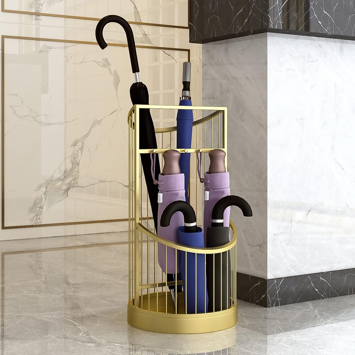 Buy BBHW Gold Round Umbrella Holder for Entryway, Modern Home Umbrella