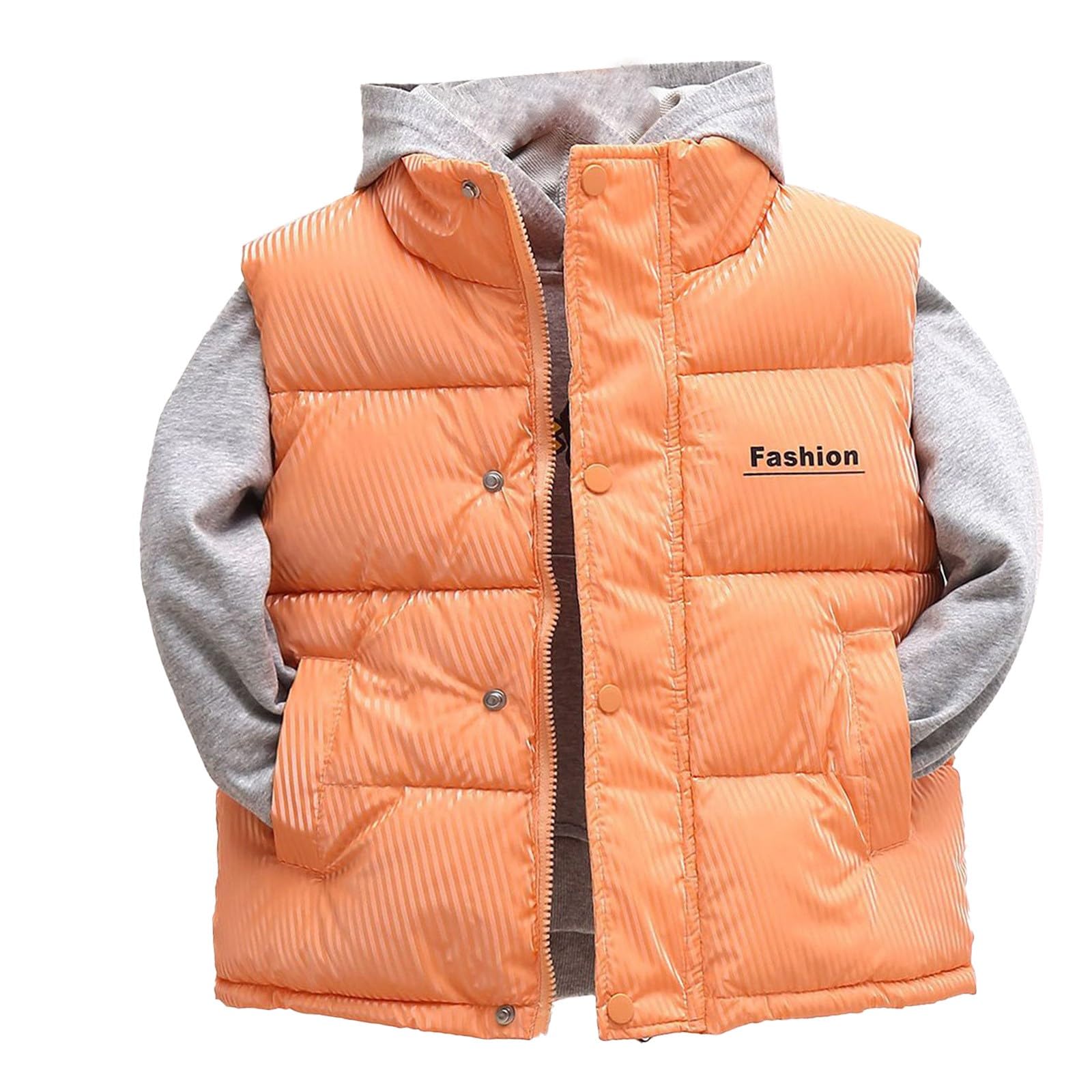 Boys Girls Puffer Vest Down Jacket Waistcoat Kids Sleeveless Zip Up Winter Coat Gilet Toddler (Red, 5-6 Years)