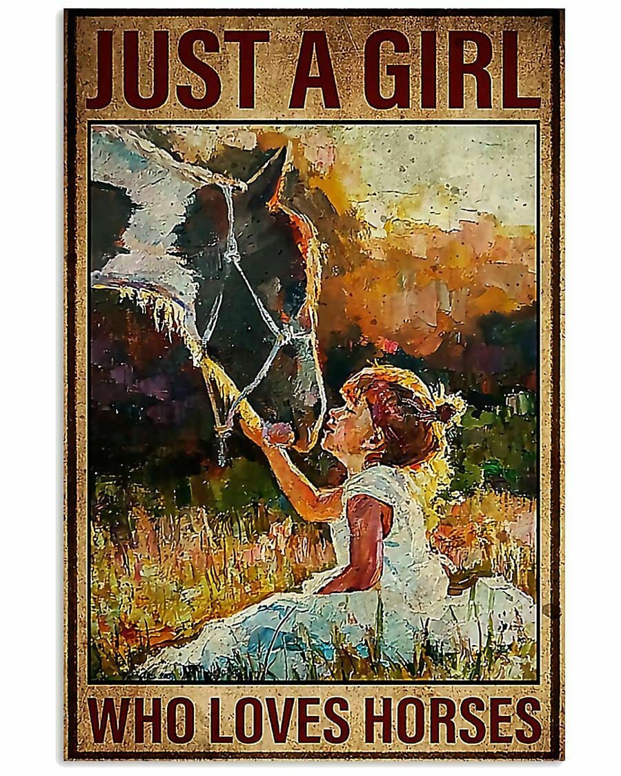 Targa in metallo vintage con scritta God Says You Are Horse Girl, in metallo, per decorazione da parete, 20 x 30 cm