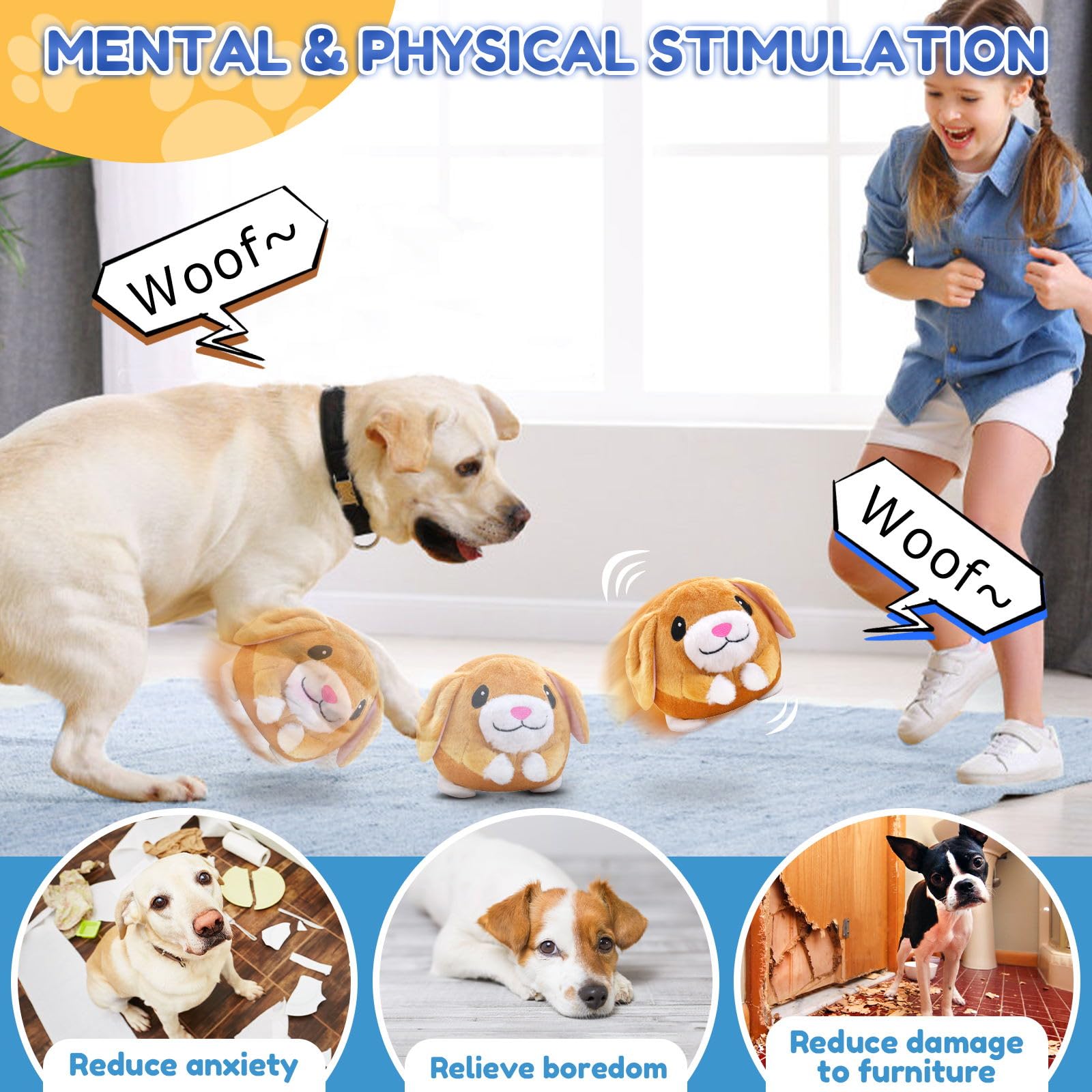 Giocattolo Interattivo Per Cani Adiwo - Palla Rimbalzante Con Suono E Movimento Autonomo - Foto 5