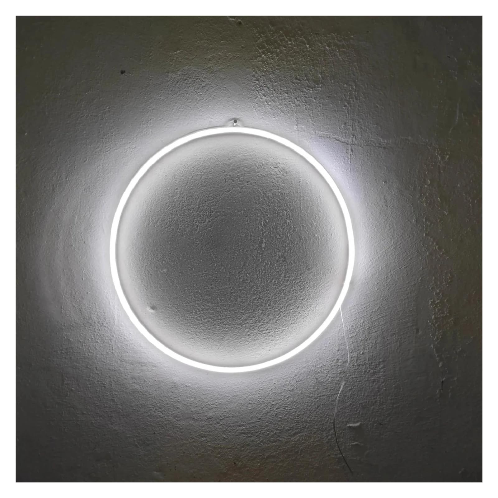 LEMST Signs Lamp Ring Neon Signs USB Powered Adjustable Brightness Round Neon Lights Suitable for Bistro Decor Commercial Signs 28cmx28cm(White)