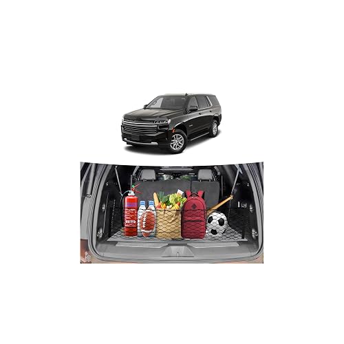 Cargo Net for Chevy Suburban Tahoe GMC Yukon&Yukon XL Cadillac Escalade 2021–2025 2026 Envelope Style Heavy Duty Elastic Mesh Trunk Cargo Organizer Easy Install Storage Net with Hooks