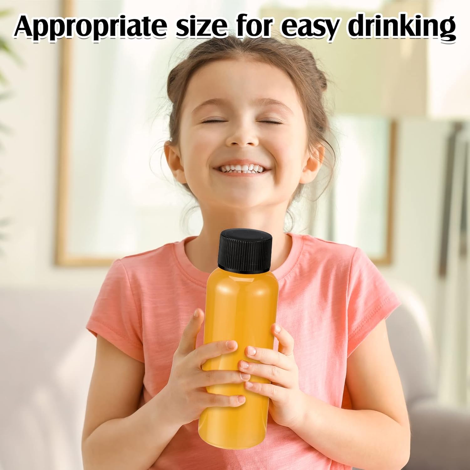 Eccliy 100 Pcs 2oz Clear Plastic Bottles Mini Bottle with Screw Lid Small Empty Reusable Liquid Vial Freezer Safe Container Leak Proof for Juice Milk Water Wedding Party