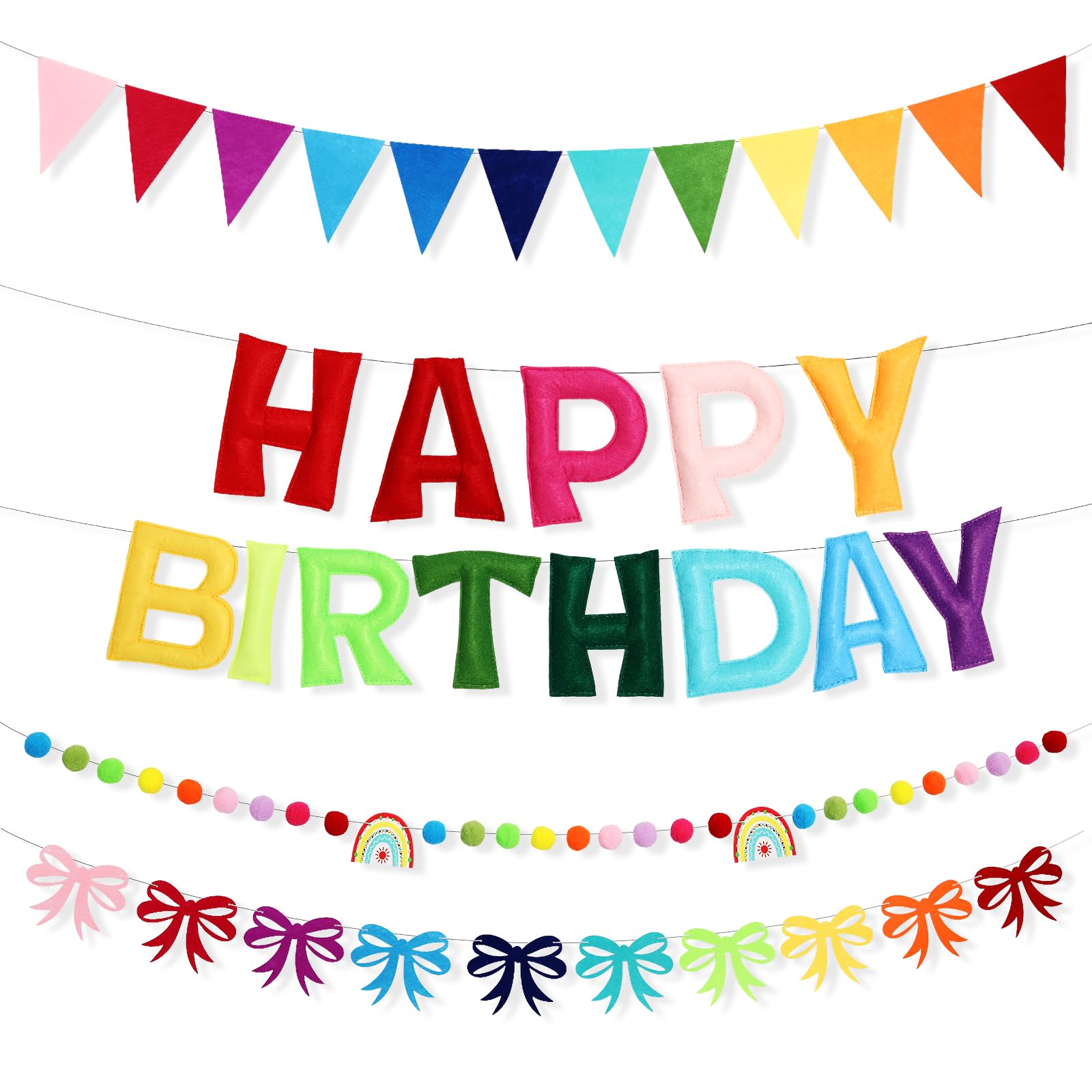 Guirlande anniversaire réutilisable en feutre pour en finir avec la déco jetable
