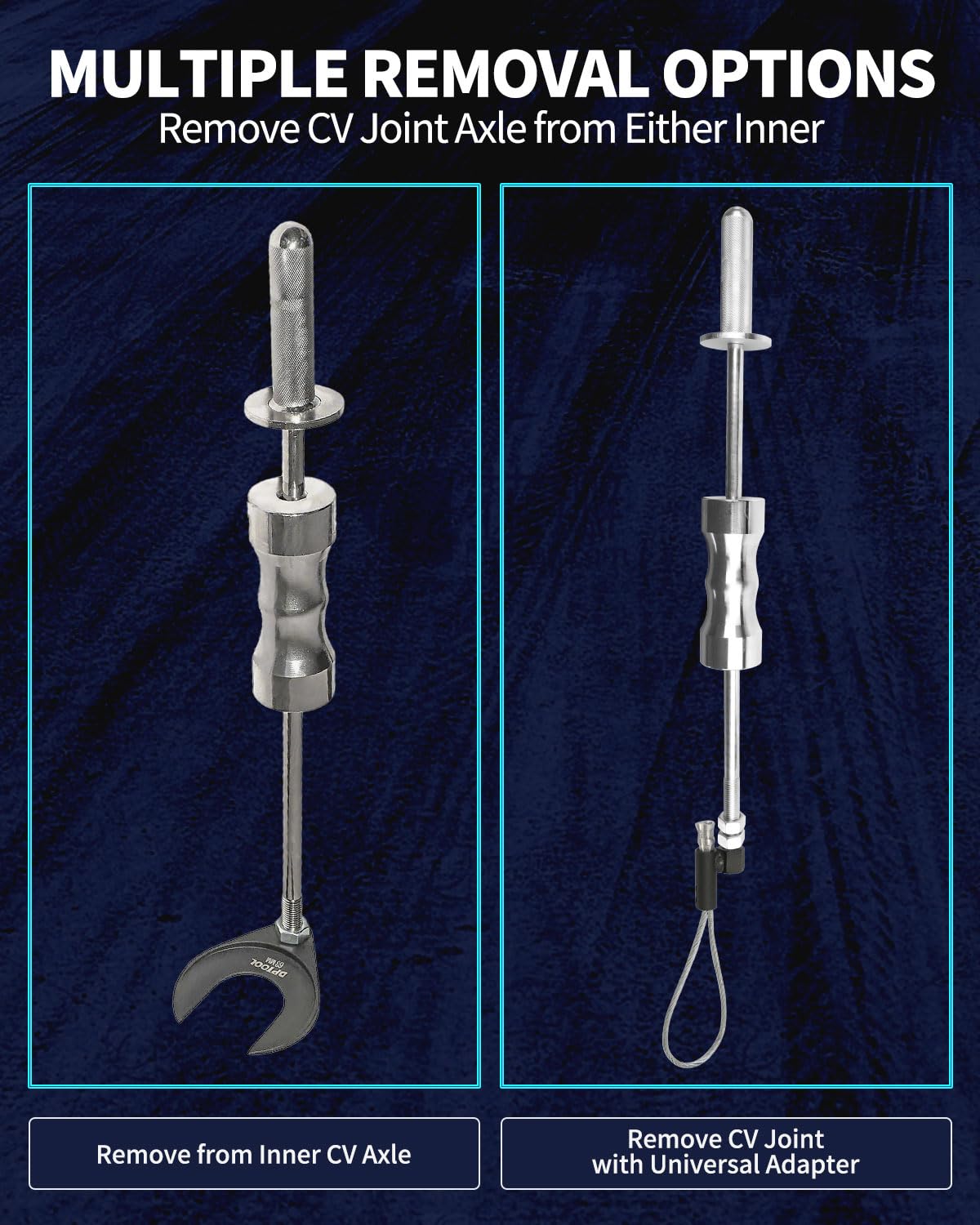 DPTOOL Extracteur de joint homocinétique intérieur marteau à glissière roue avant essieu moteur demi-arbre robuste 10 livres marteau à glissière 63mm 48mm joint CV adaptateur de fourche pièces jointes