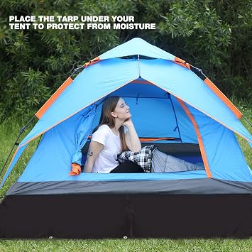 REDCAMP Ultralight Tent Footprint, PU 2000 Waterproof Camping Tent Tarp with Drawstring Carrying Bag