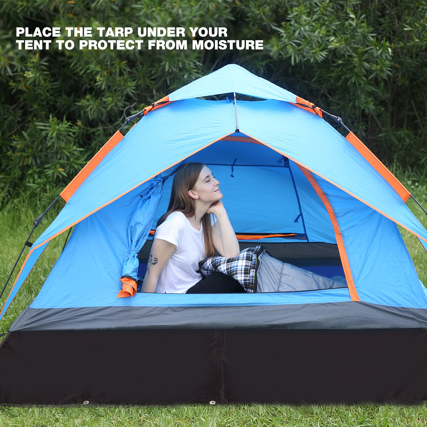 REDCAMP Ultraleichter Zeltfußabdruck - 95 "x 116", 4 in 1 multifunktionales wasserdichtes Campingzelt Tarp für Camping, Wandern und Überlebensgeräte, leicht und kompakt