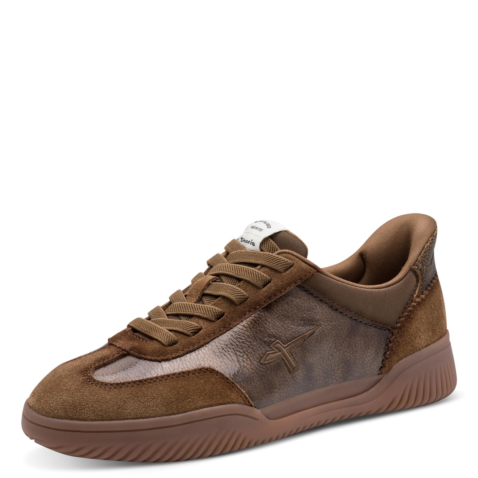 Tamaris Women's Low Flat Trainers, Brown (Camel Patent), 37