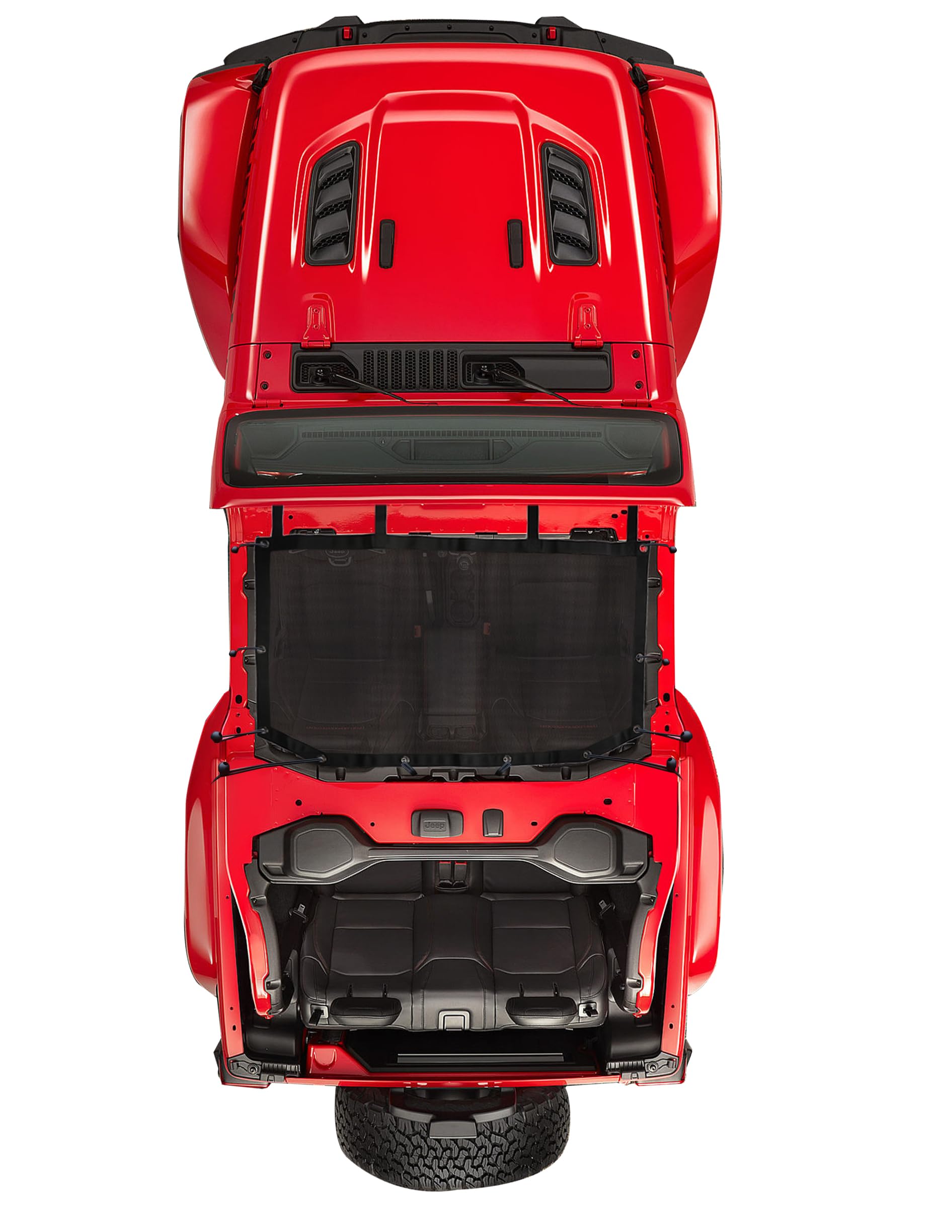 Sunshade Bikini Top for 2018-2023 Jeep Wrangler JL Sahara Rubicon 2 Door 4 Door, Durable Polyester Mesh Top Sun Shade Bimini Top (Balck, 2 Door 4 Door)