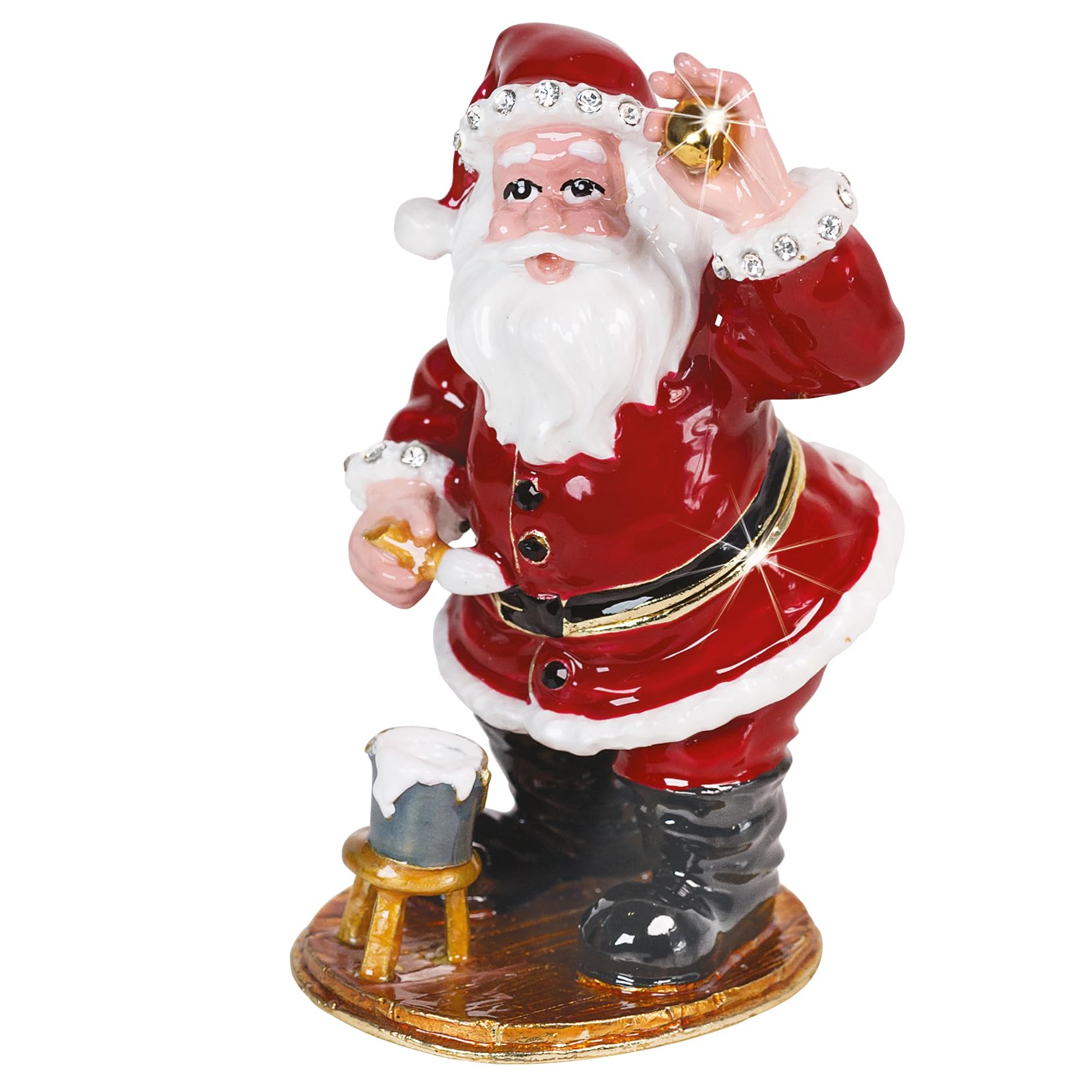 Craycombe Trinkets Red 6074 Santa Painting Baubles Trinket Box