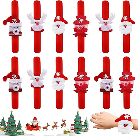 Weihnachtskarten-Set Mit Slap-Armbändern – 32 Stück, Für Kinder, Inkl. Personalisierbare Karten