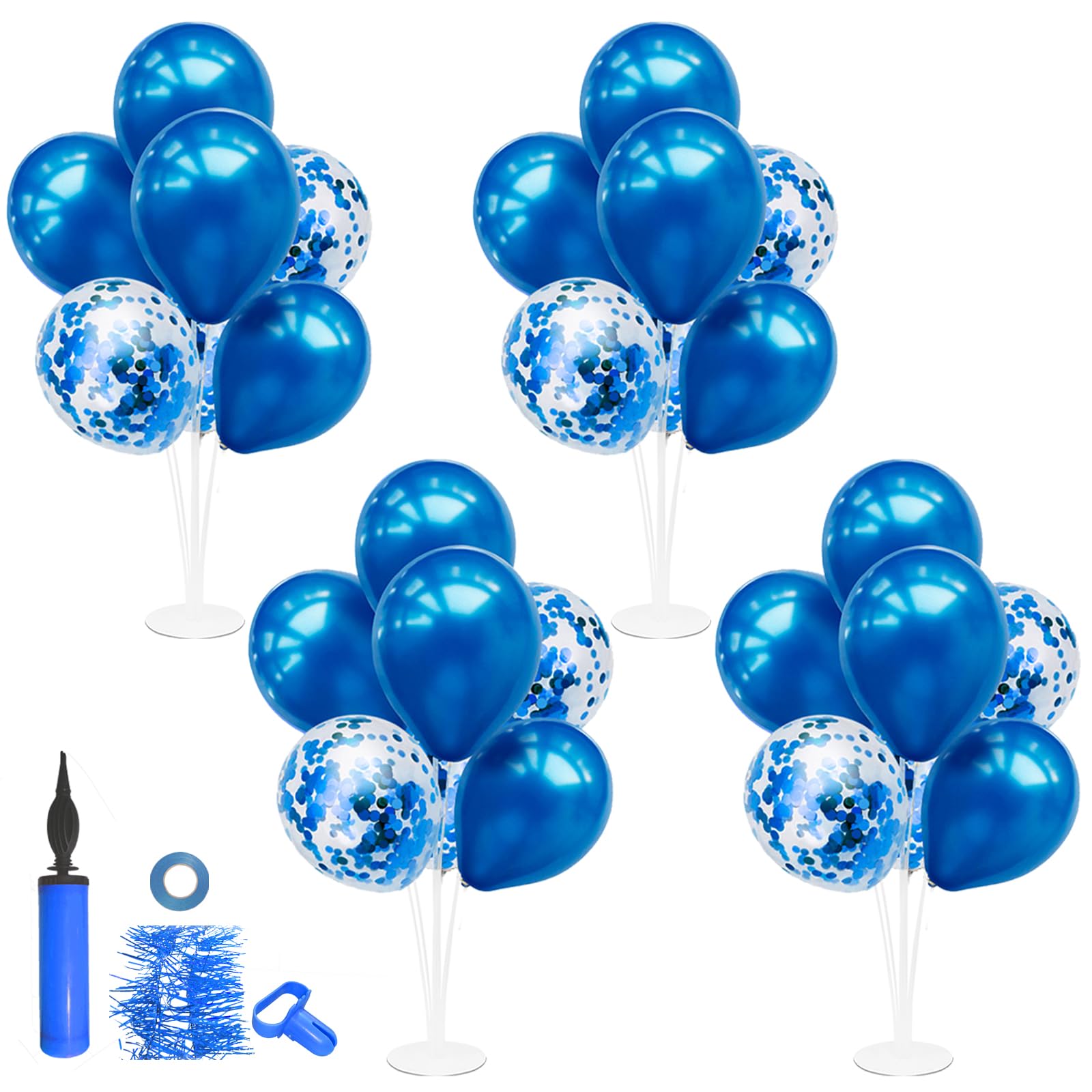 ZJDHPTY 4Set Blue Balloon Stand Table Centerpieces Party Decor