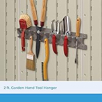 Vista 2 de Suncast 2' Wall Mount Tool Organizer for Hanging Lawn and Garden Tools, 30 lb. Weight Capacity, Gray, Made in the USA
