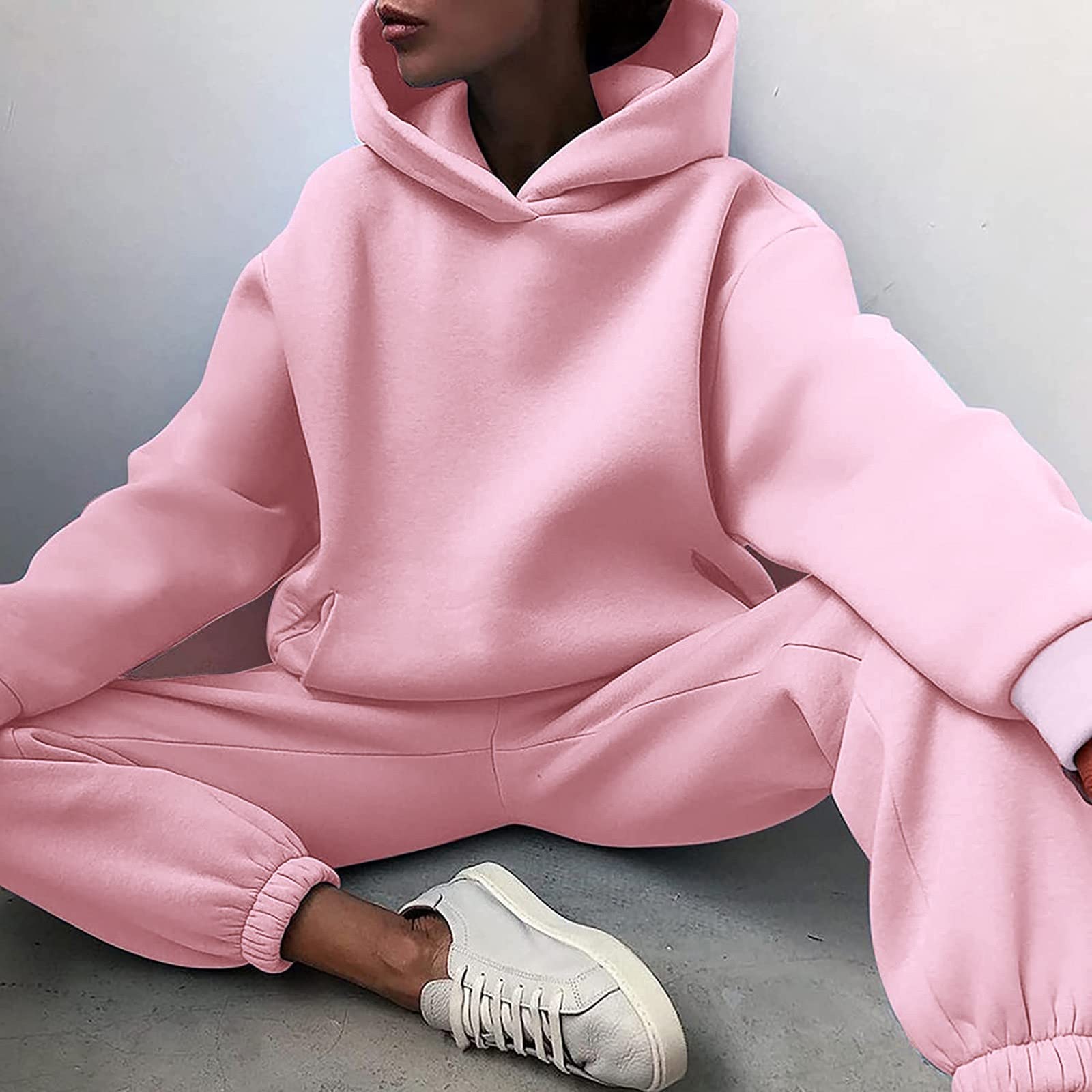 Generisch Ensemble de sport amusant à manches longues pour femme - Sweat à capuche et pantalon long