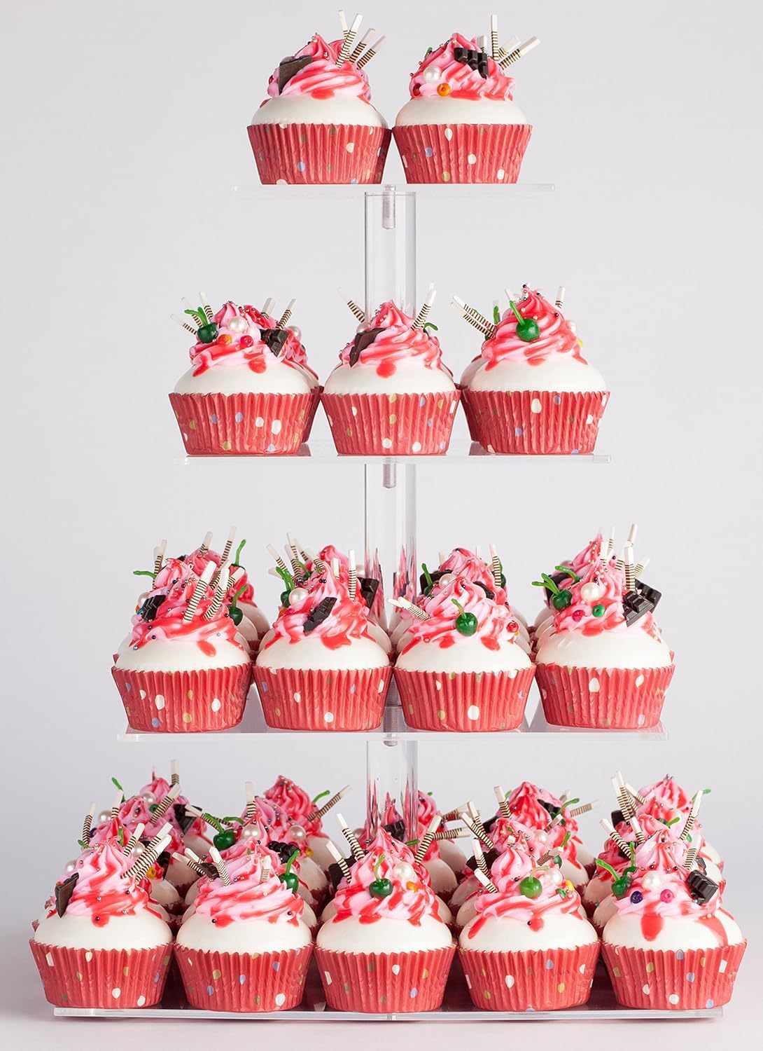 YestBuyÃ‚® 4 Tier Maypole Square Wedding Party Tree Tower Acrylic Cupcake Display Stand (15.1 Inches)Ã‚­ by YestBuy