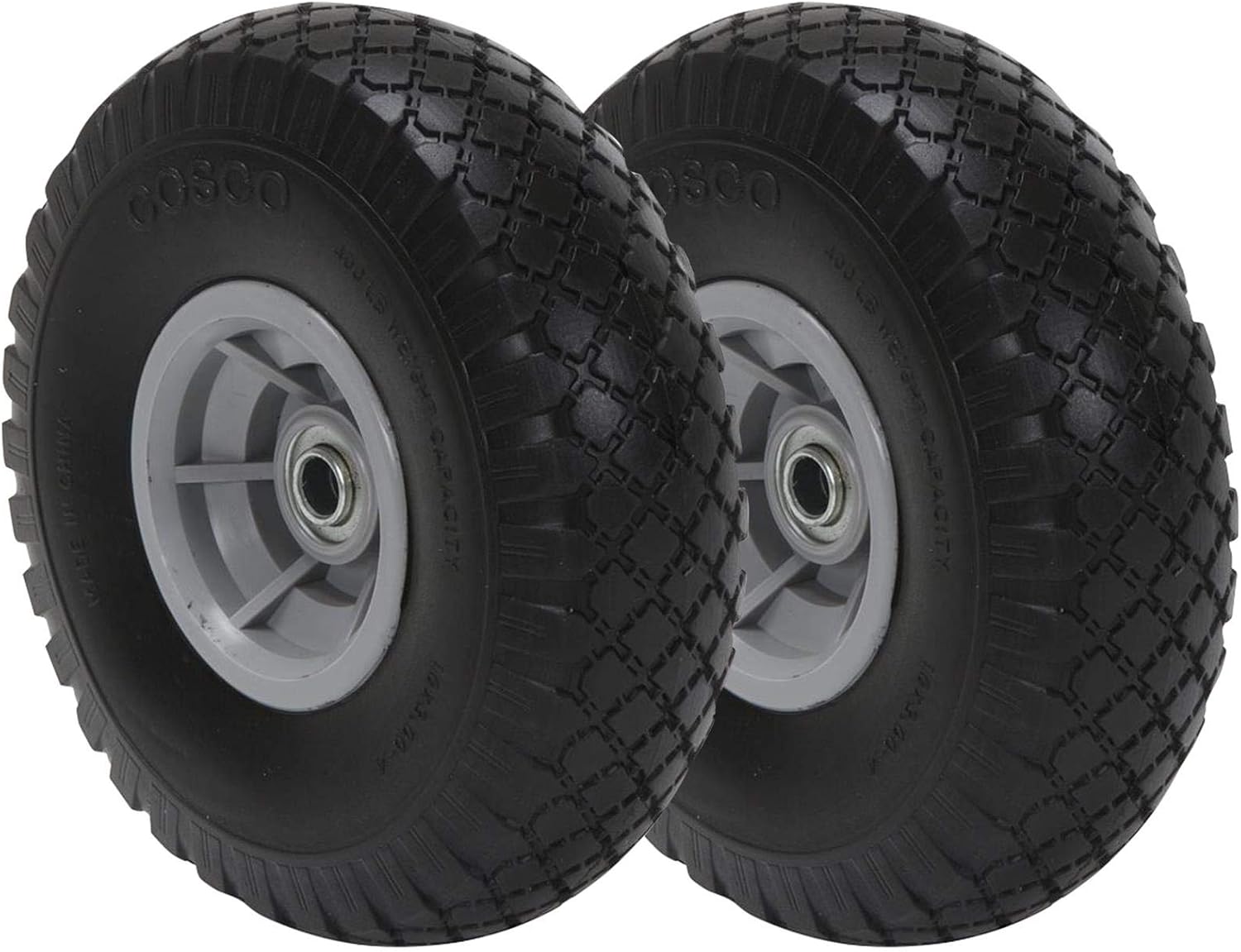 COSCO 10Inch FlatFree Replacement Wheel for Hand Trucks, 2pack