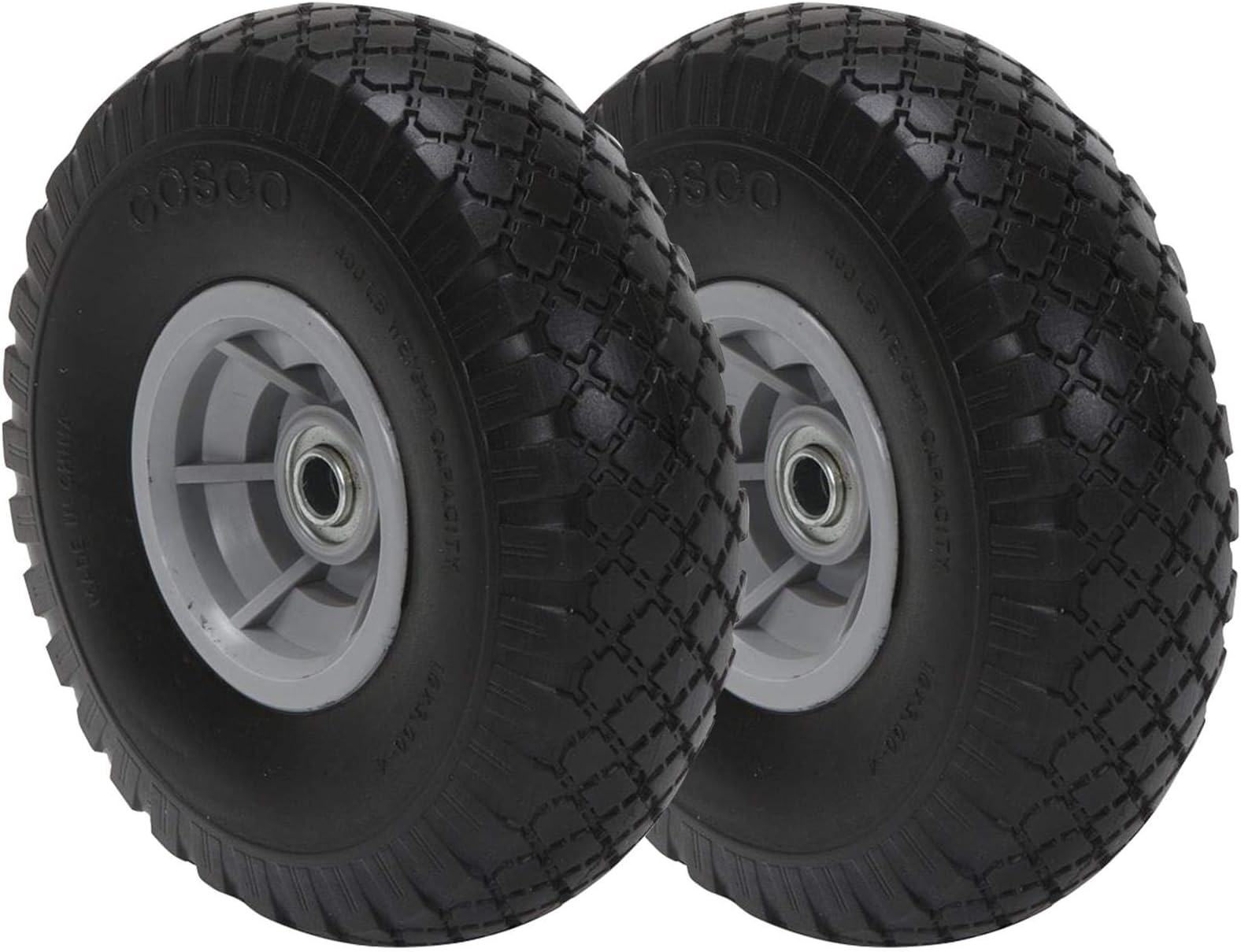 COSCO 10-Inch Flat-Free Replacement Wheel for Hand Trucks, 2-pack
