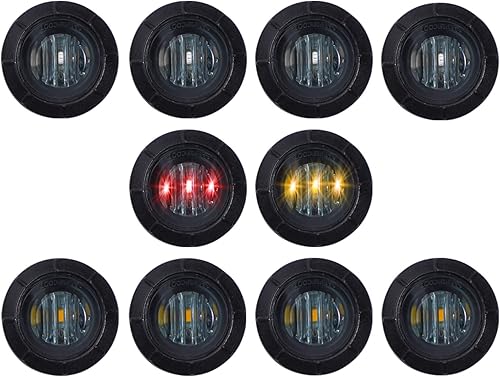 10 luces marcadoras ledes de despeje, montaje de superficie de 34 pulgadas 5 piezas ámbar + 5 piezas rojas, luces marcadoras ledes de bala de