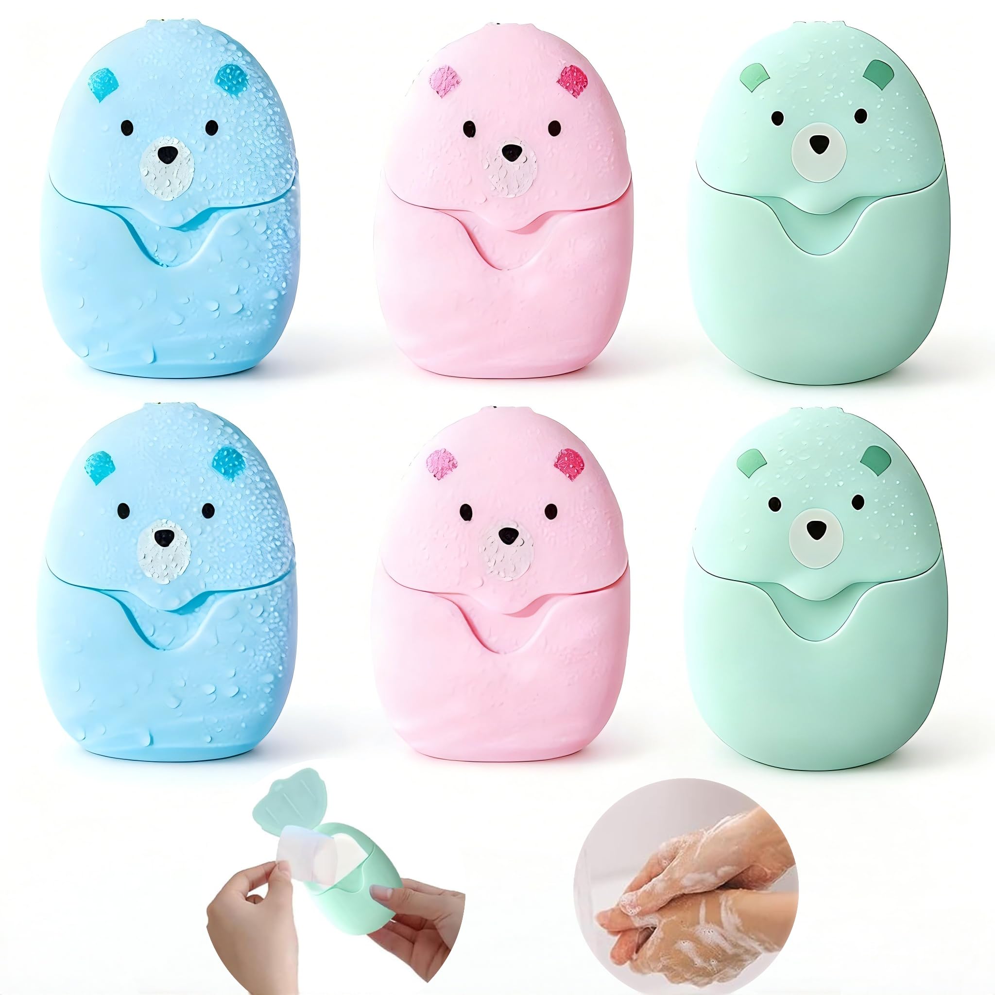 6 Boxes Portable Travel Soap Sheets,300 Sheets Disposable Hand Washing Paper Soap,for Home Travel Camping Hiking and Outdoor Activities,Easy to Clean Mini Soap Paper,Environmental Cleaning Products