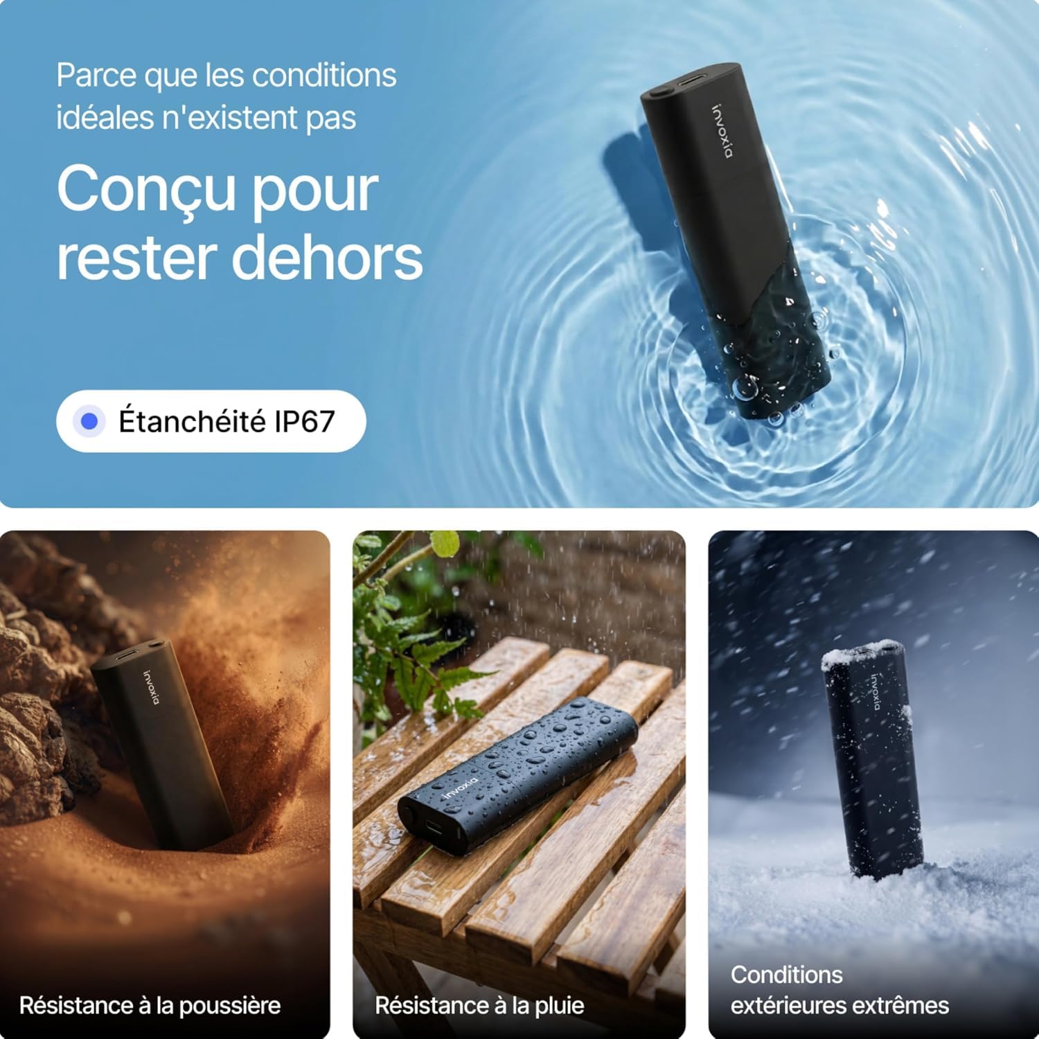Invoxia GPS Tracker Pro Max - Traceur GPS 4G LTE-M Temps Réel - Live Tracking 1 Position/Seconde - Autonomie Jusqu'à 6 Mois - IP67 - Abonnement 3 Ans Inclus - Moto Vélo Van Voiture Valise Caravane
