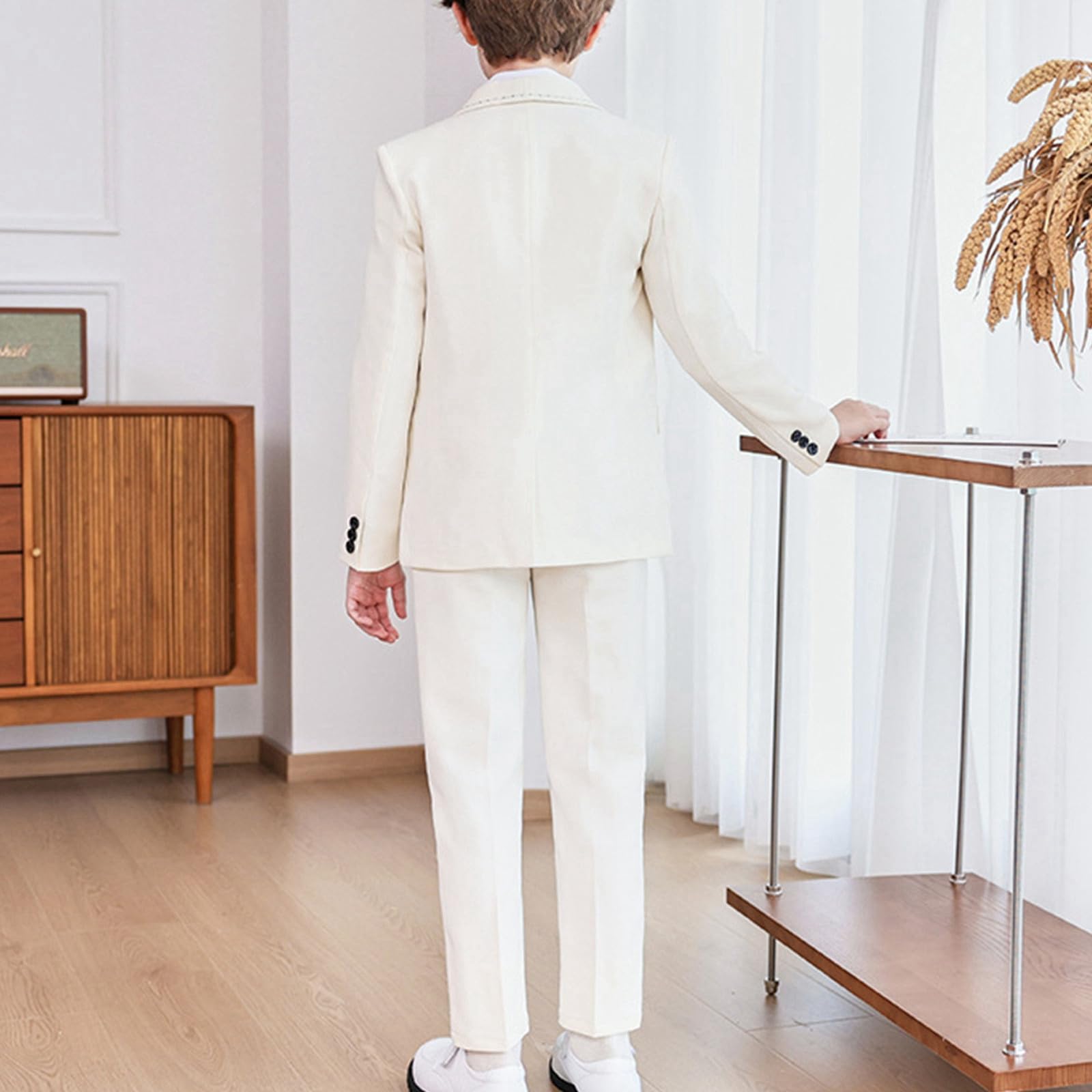 Generico Completo Elegante per Bambini con Pantaloni, Abito Casual Formale per Ragazzi dai 2 ai 12 Anni, Giacca Morbida e Pantaloni Regolabili per Matrimoni, Spettacoli e Feste Autunnali