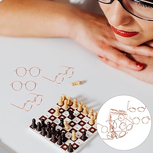 Miniatura 4 de Alipis Lentes de sol de muñeca con borde de alambre de metal, lentes redondos para muñecas y mascotas, 10 unidades