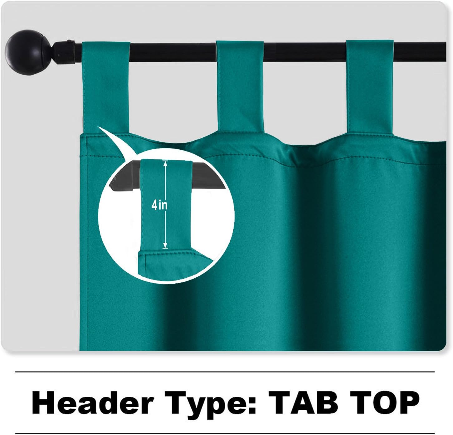 cololeaf Indoor/Outdoor Tab Top Curtain for Patio| Porch| Gazebo| Pergola | Cabana | Dock| Beach Home - Turquoise 84W x 120L Inch (1 Panel)