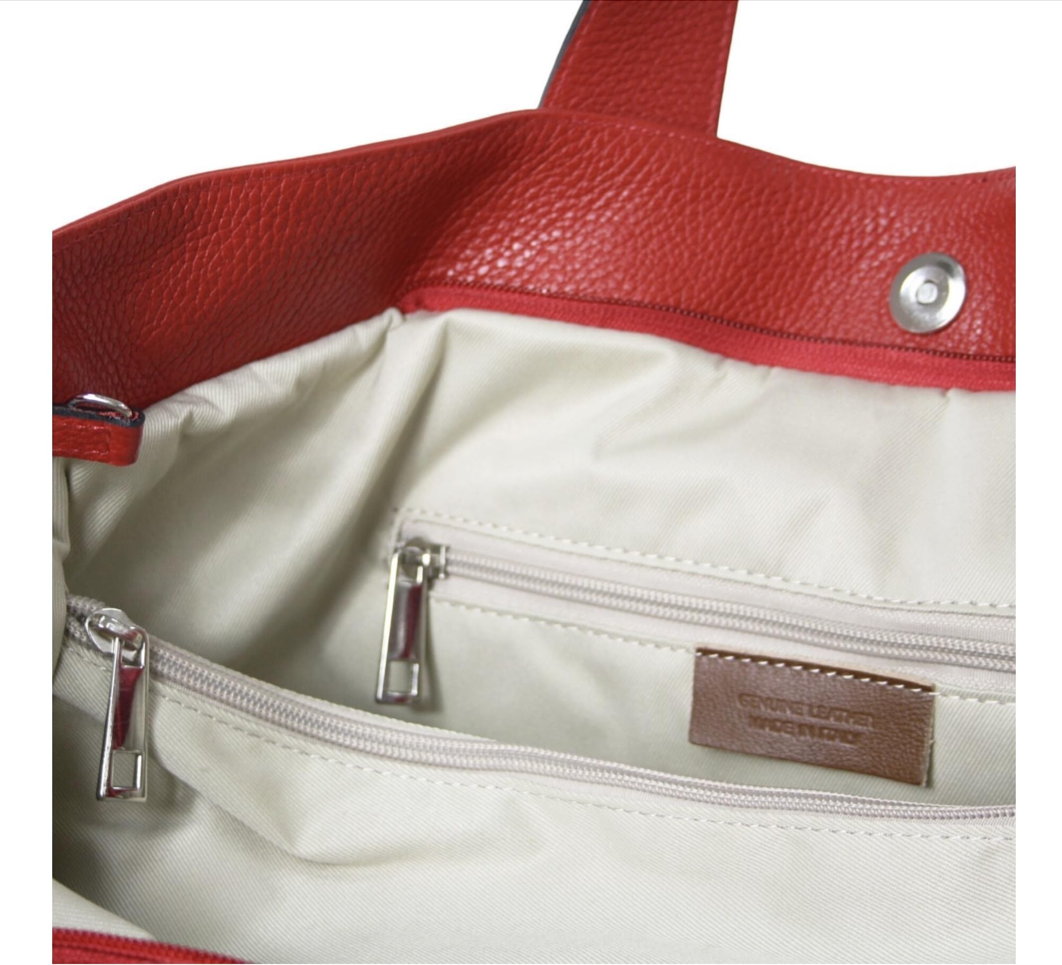 Bolso de piel - Bolso bandolera bolso de mano de doble uso, piel suave Made in Italy, violeta