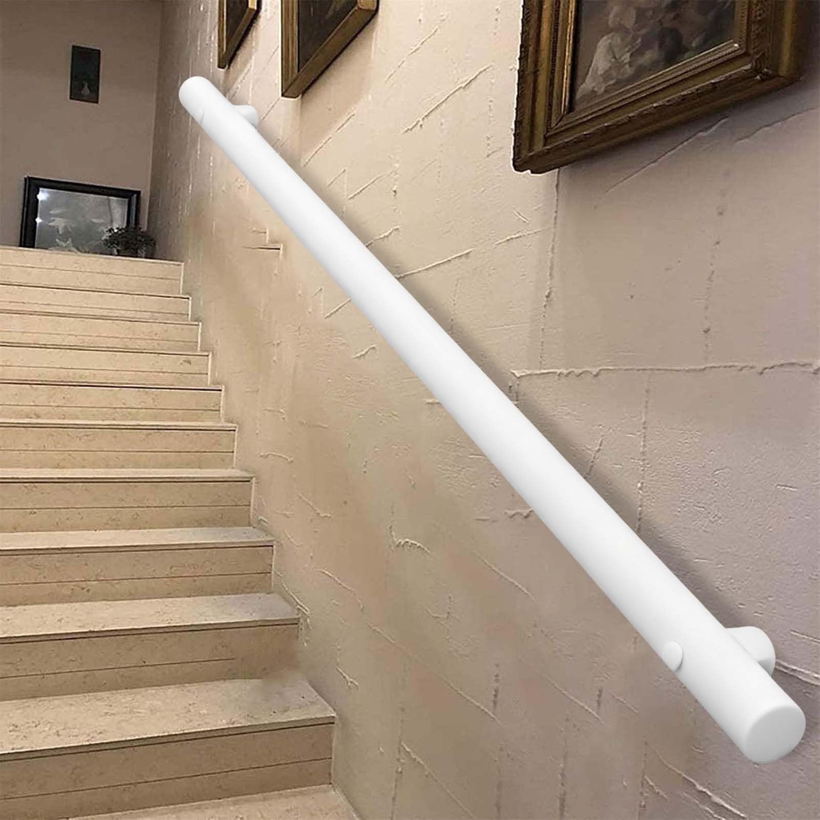 Fkxsxaz Wall-Mounted Stairs Banister Handrail, Stainless Steel Stair Railings Support Rod - 1Ft/3Ft/4Ft/5Ft/7Ft/10Ft/12Ft/15Ft/16Ft/20Ft Grab Bar Kit(19Ft/570Cm)
