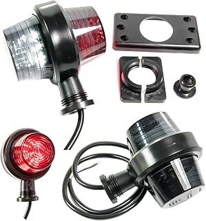 Web Truck Old School DARK - Luz de posición (12 V, 24 V, color blanco y rojo, para camión, remolque, caravana, etc