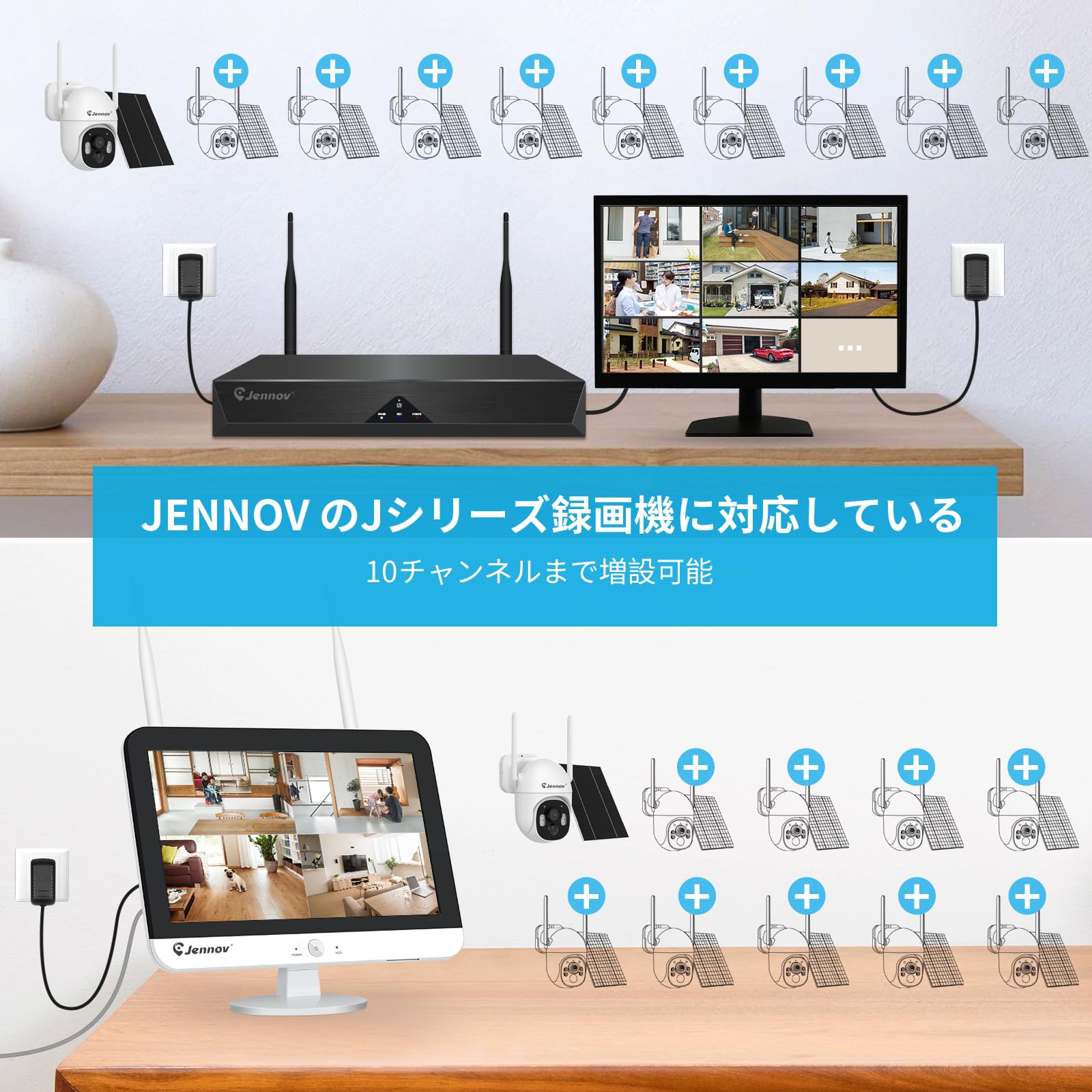 Amazon.co.jp: Jennov 防犯カメラ 屋外 ソーラー 400万画素 単品利用可