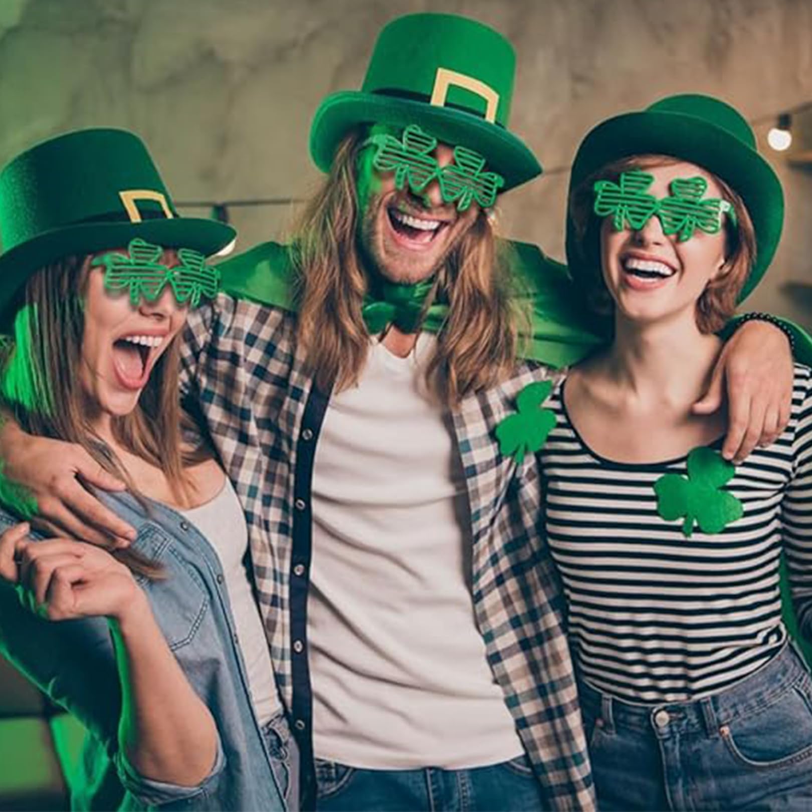 Niwieoi 6 PCS St Patricks Day Glasses,St Patricks Day Accessories,St Patricks Day Decorations,Irish Fancy Dress,Shamrock Glasses,Green Glasses,Eyeglasses for Party Favor,St Patrick's Day Glasses - Image 4