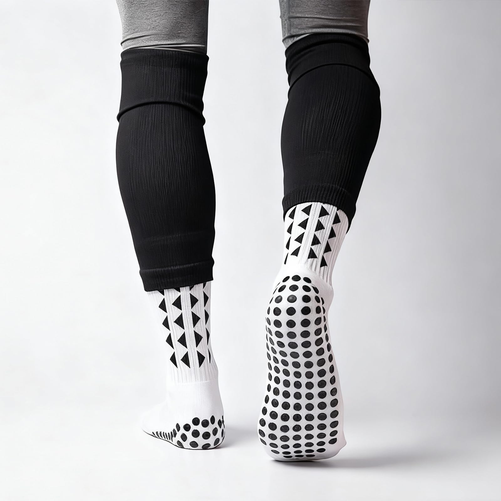 KU 6 Paia Calze da Calcio a Compressione Uomo Donna - Calze Antiscivolo con Ammortizzazione & Grip Totale, Anti-Vesciche, Traspiranti - per Sport, Tennis, Fitness, Corsa (Taglia 43-46)