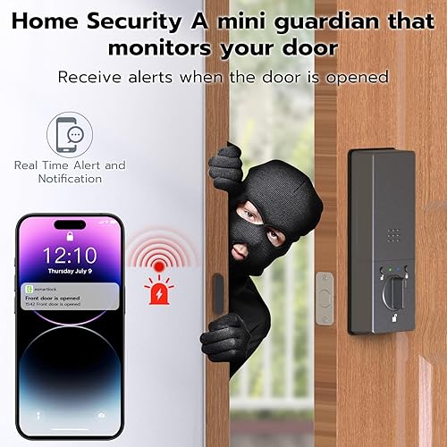 Miniatura 4 de Cerradura inteligente de Palm Vein, cerradura inteligente WiFi con timbre, cerradura de puerta de entrada sin llave con huella digital, cerrojo