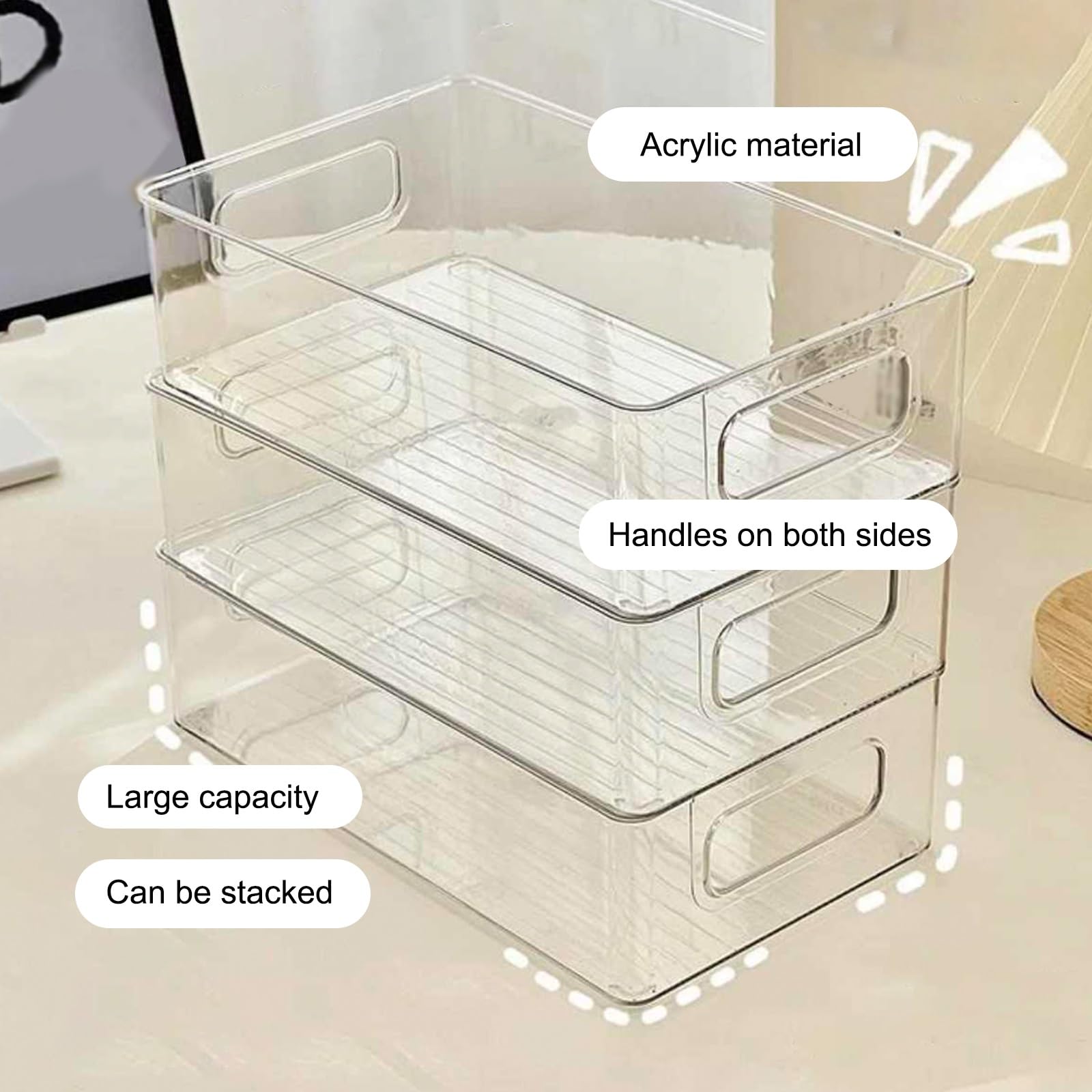 Organizer da Tavolo in PP, Organizzatore da Scrivania Impilabili, Multifunzione Casa Portaoggetti, Ufficio Organizer Portaoggetti Grande Capacità(20 * 9.5cm/7.9 * 3.4in)
