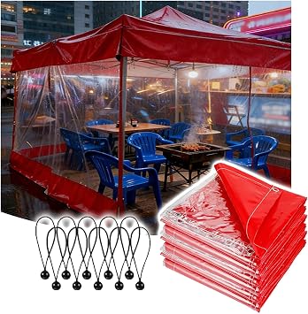 Clear Vinyl Outdoor Curtain, Heavy Duty Tarpaulin Water Proof with Grommets, Porch Enclosure Panels for Wash Shops Home RV Basement
