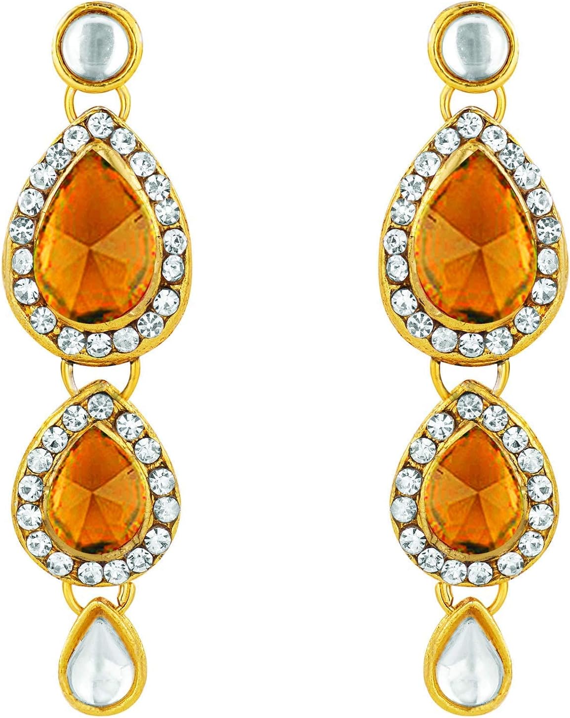 Aheli Traditional Kundan Long Necklace Bharatanatyam jewellery set with Earring Maang Tikka Gift for Women