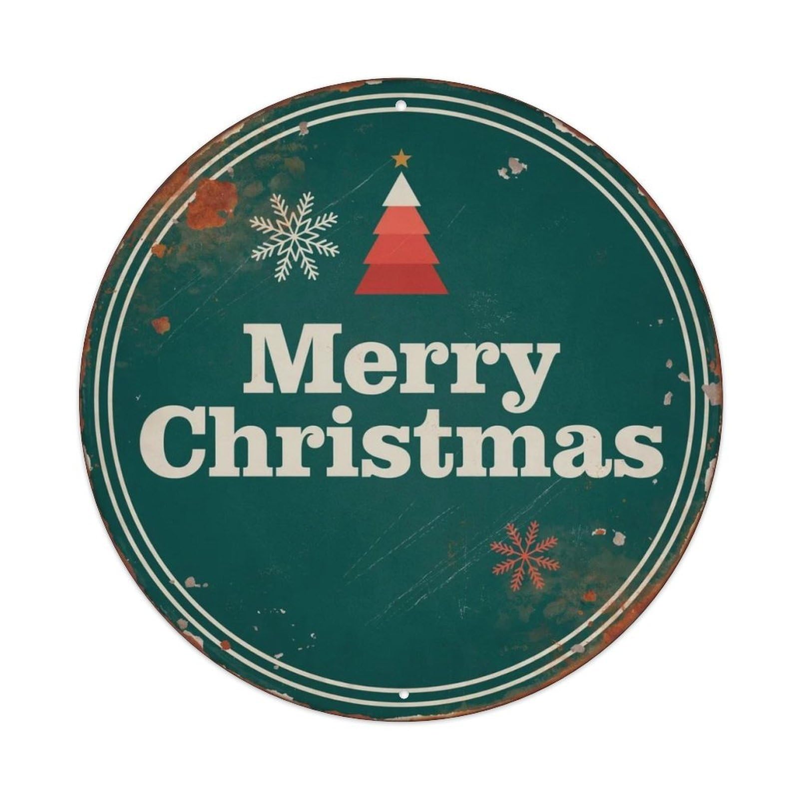 Merry Christmas Metal Tin Sign Plaque