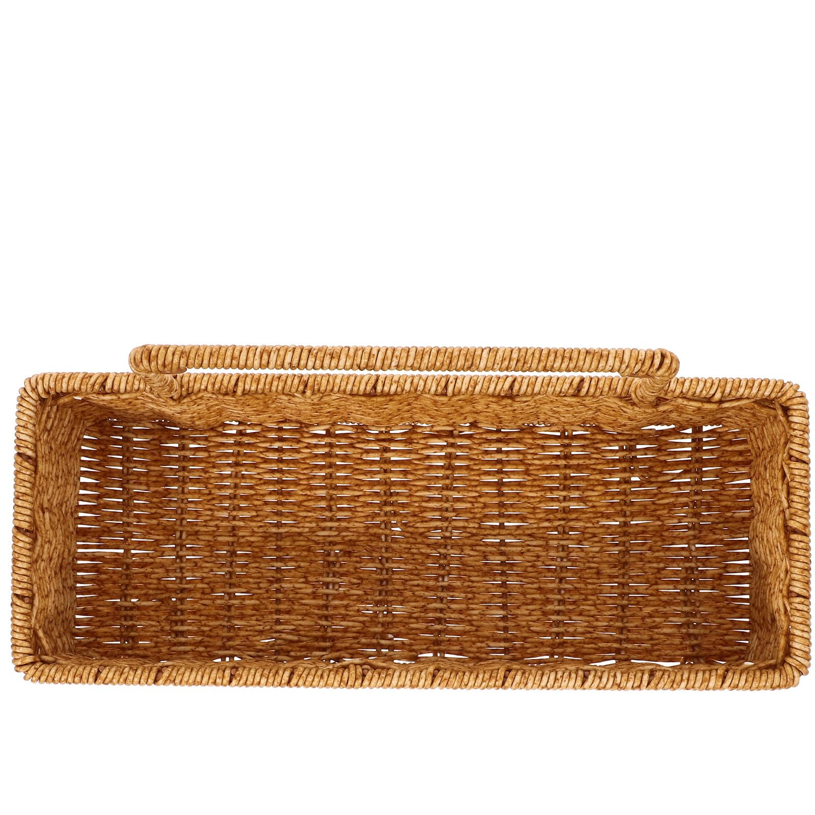 Cesta Colgante Rectangular de Almacenamiento para Cocina y Baño Cesta Tejida de Ratán Sintético Sola Capa para Organizador y Almacenaje Condimentos y Utensilios