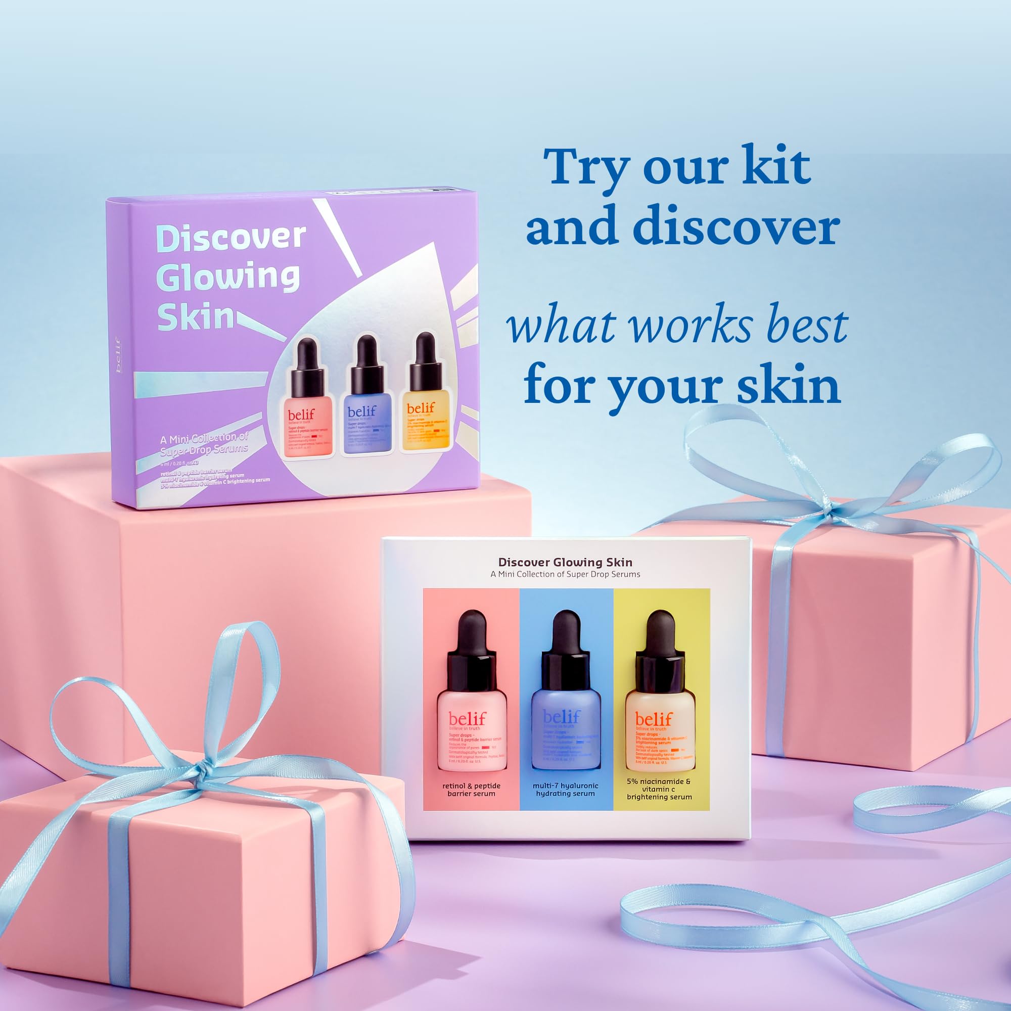 belif Super drops - discover glowing skin mini kit, Multicolor, 18 ml (Pack of 1) - Image 2