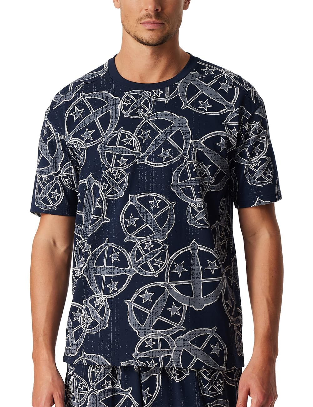 Schiesser Herren Schlafanzugoberteil T-Shirt Rundhals - 183224
