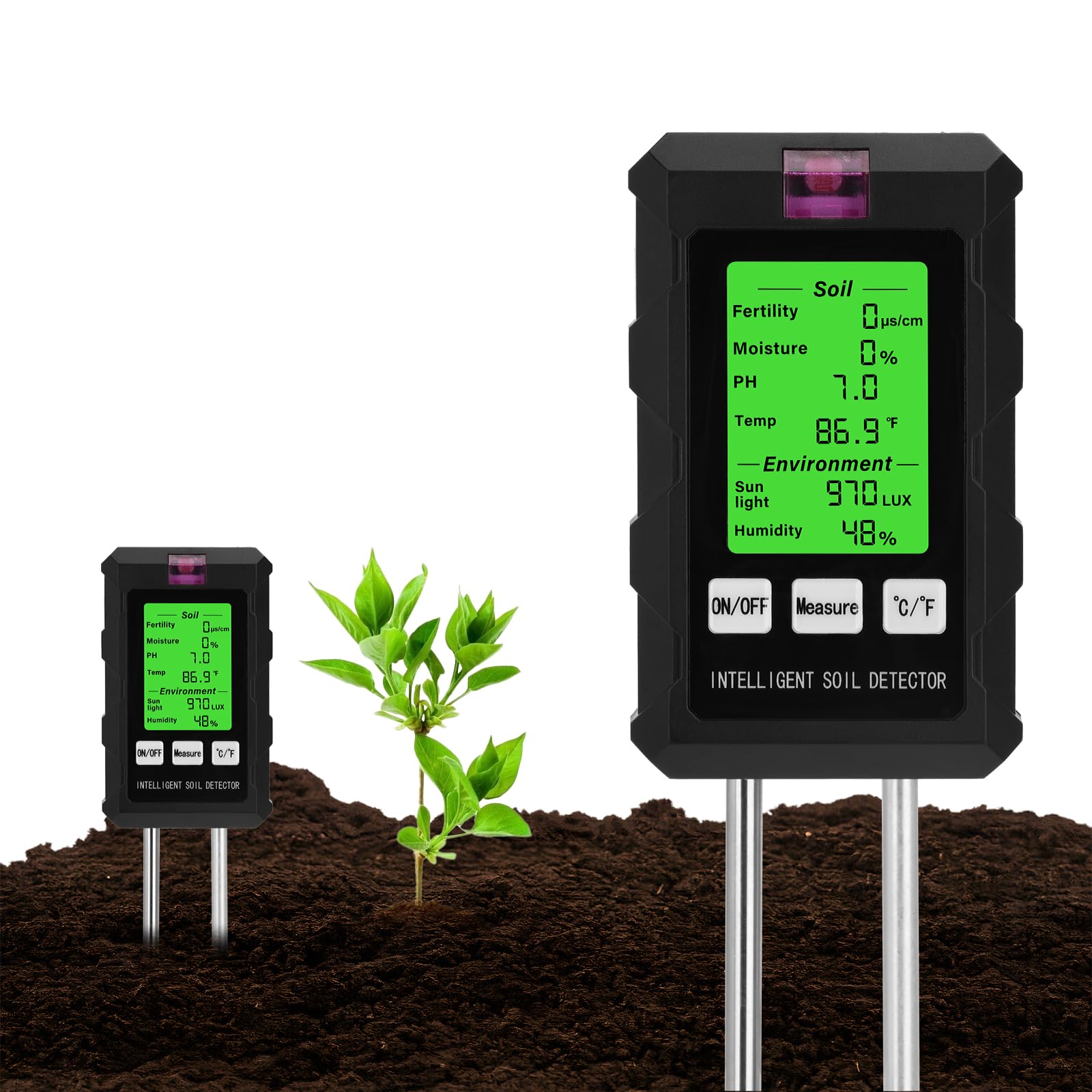 diymore 6-in-1 Soil Tester for Plants - Soil Moisture, Temperature, Humidity, PH & Sunlight Meter, Garden Soil Testing Kit for Indoor & Outdoor Plants (Not Included Battery)