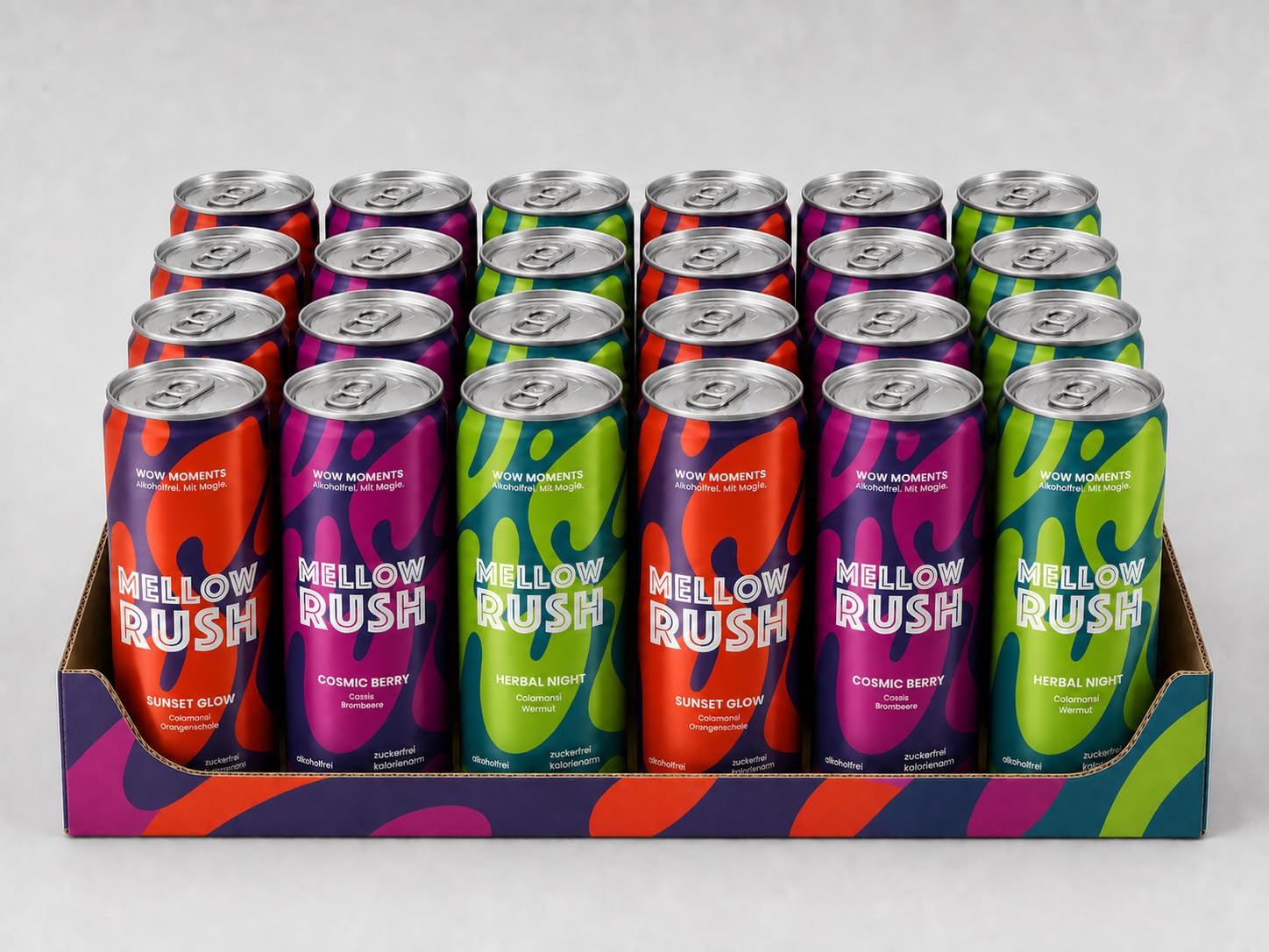 Mellow Rush Magic Mix alkoholfreies Mood-Drink-Probierpaket (24er Pack)