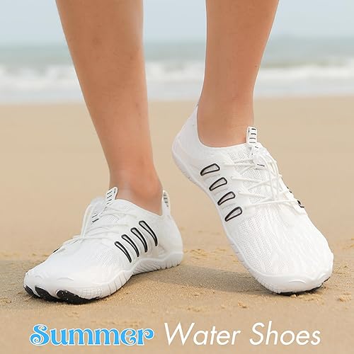 Miniatura 8 de Zapatos de agua para hombre y mujer, zapatos de playa descalzos de verano, zapatos de natación, calcetines acuáticos, ligeros, transpirables, de