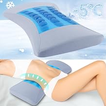 Cooling Lumbar Support Pillow for Bed Relief Lower Back Pain: Memory Foam Back Pillow for Sleeping - Gel Waist Wedge Pillow Side&Back and Stomach Sleepers - Lumbar Pillow for Office Chair/Couch/Car